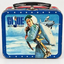 2002 Hasbro GI Joe Action Pilot Mini Metal Lunch Box Tin Vintage Style picture