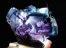 16.5g Top Quality Natural Clear Purple Window Phantom Fluorite Specimen Yindu picture