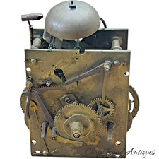 18th C Antique Brass 8 day long case Grandfather Clock Movement Bell Strike picture