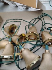 VTG Silvestri GOLD BELLS Christmas Tree String 10 Lights 2 SETS *READ 20 Plastic picture