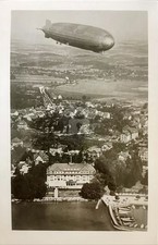 Graf Zeppelin LZ 127 Over Friedrichshafen Germany RPPC Photo Postcard COPY picture