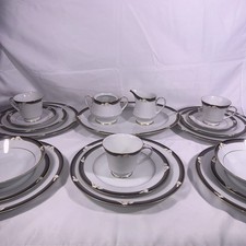 Noritake Ellington Footed Cups & Saucers & Bowls 20 Piece Set Legendary Series picture