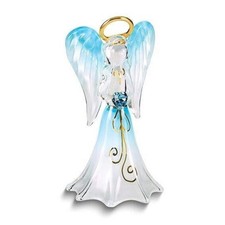 Glass Baron Blue Angel Swarovski Crystal Heart Figurine picture