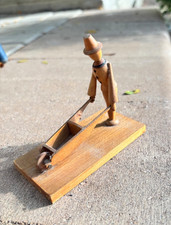 Polish Sculpture Art - The Wheelbarrow Man Borowik Byliniak Mid-Century Folk Art picture