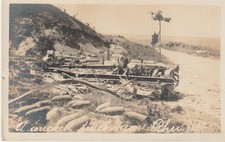 WWI RPPC Wrecked Truck Near Rheims France Military Vehicle Battlefield Disaster picture