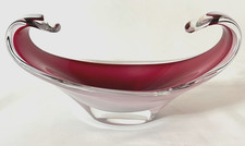 Vintage Flygsors Paul Kedelv Coquille Art Glass Bowl Artist Signed Paul Kedelv picture