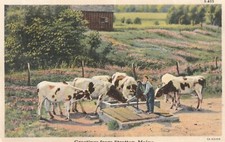1939 Spring Lake, Maine, PM, Greetings From Stratton, Maine, Farm Scene, a978 picture