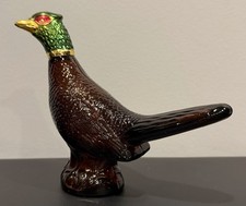 Vintage 1972 Avon Pheasant Decanter Amber Glass Bird Bottle Wildlife 5 Oz picture
