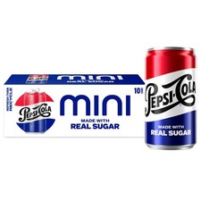 Pepsi Real Sugar Soda Mini Cans, 7.5oz (10 7.5 Fl Oz (Pack of 10) picture