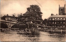 Henley Bridge Red Lion Hotel Thames Antique Postcard DB UNP Unused picture