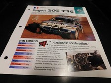 1983-1986 Peugeot 205 T16 Spec Sheet Brochure Photo Poster 1984 1985 picture