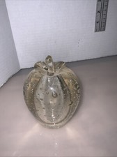 Blown Glass Paperweight Controlled Bubbles Apple picture