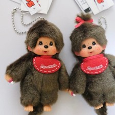 Monchhichi Mini Keychain Set of 2 Boy & Girl Pair 10cm Japan Cute NEW picture