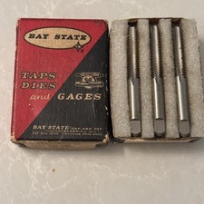 Vintage MACHINIST Taps Set 3/8-16 3pcs BAY STATE Metal Threading ☆USA picture