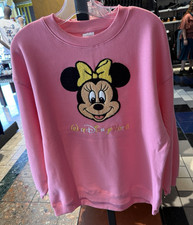 Disney Parks Walt Disney World Sweatshirt Womens Pink Minnie Mouse All Sizes New picture