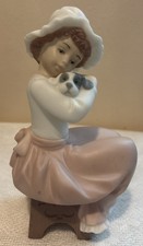 1991 NAO GIRL holding a PUPPY Dog Golden Memories Daisa Spain Porcelain Lladro picture