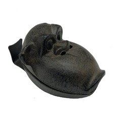 Cast Iron Monkey Cigar Ashtray with Lid Bronze picture