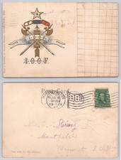 1906 I.O.O.F. Odd Fellows Postcard Montpelier VT Made in Germany Embossed picture