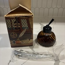NIB Vintage Avon Inkwell Decanter Spicy After Shave 6oz FULL Original Box Quill picture