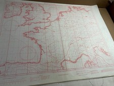 1946 England France Normandy Netherlands Royal Air Force Plotting Chart Euro Map picture