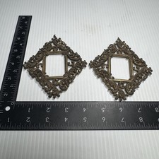 Ornate Miniature Metal Photo Frames 4”W Brass Made In Italy Victorian Dollhouse picture