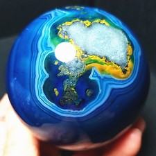 TOP 484.2G Beautiful Polished Banded Agate Crystal Ball Healing Madagascar A5011 picture
