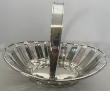 Leaf Design Oval Basket with Handle Possibly Silverplated Elegance Brand picture
