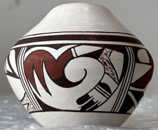 Vintage Grace Navasie Hopi Pueblo Whiteware Jar, Cultural Art Decor Gifts picture