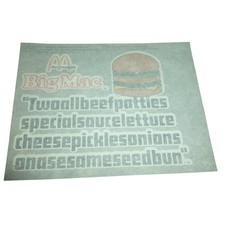 Vintage 1970s McDonalds Big Mac Two All Beef Patties Iron On Transfer Graphic picture
