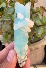 75g -Blue Color DT Aquamarine  w/ Tourmaline Crystal Specimen picture
