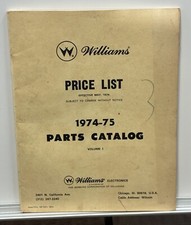 ORIGINAL- WILLIAMS PRICE LIST FOR 1974-75 PARTS CATALOG picture