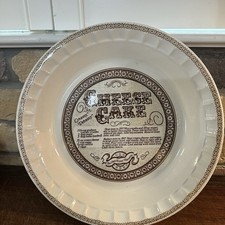 Royal China Ceramic Country Harvest Cheese Cake Recipe Pie Plate 1983 Vintage picture