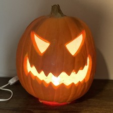Vintage 1993 Trendmasters Light Up Pumpkin Jack O Lantern Halloween Foam Mold picture