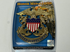 US NAVY METAL HONOR MEDALLION W/MOUNTING HARDWARE MEASURES 6 1/4 X 5 1/2 INCHES picture