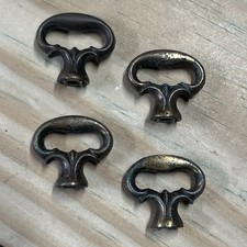 Antique Brass Mock Key Knob Set of 4 + New Screws picture