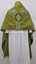 NEW Olive Green Humeral Veil with IHS embroidery,voile huméral,velo omerale picture