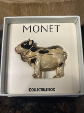 Monet Enamel Cow Trinket Box With Case picture