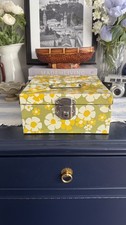 Vintage Retro Metal 1970's Flower Power Ballonoff  Porta File Daisy Avocado picture