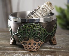 Wicca Metaphysical Spiritual Celtic Tree Of Life Yggdrasil Smudging Smudge Bowl picture