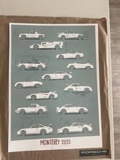 2 Porsche Model Historic Monterey 2025 Poster 911 963 964 912 959 - 12x16 picture