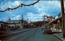 Cloverdale CA Main Street Redwood News Agency c1950s-60s Vintage Postcard picture