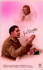 Vtg 1910s RPPC PC Paris - Romance - 