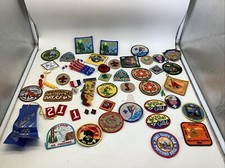 58 Boy Scouts BSA Assorted Patch W/webelo Ribbons And Pins Patches Vintage picture