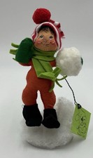 Vintage 1983 Annalee Snowball Fight Boy Doll Wire Base Collectible with Tag picture
