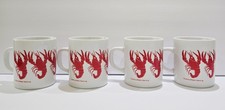 4 Crawfish Goudchaux's Goudchaux Maison Blanche Mugs Cups Cajun Louisiana Set picture