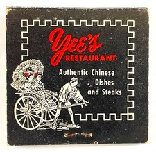 1950s Yee's Restaurant Dallas TX Matchbook Unstruck picture