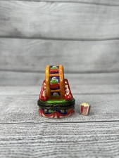 VINTAGE PHB Style Ferris Wheel Porcelain Hinged Trinket Box W/ Popcorn Trinket picture