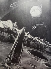 Fred L. Wolff Moonscape Lunar Landing Concept Vintage Magazine Illustration 1962 picture