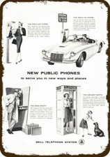1960 BELL Pay Telephone Phone Booth Vintage-Look *DECORATIVE REPLICA METAL SIGN* picture