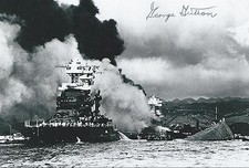 George Hutton signed 4x6 photo WW II Pearl Harbor Survivor COA LOOK picture